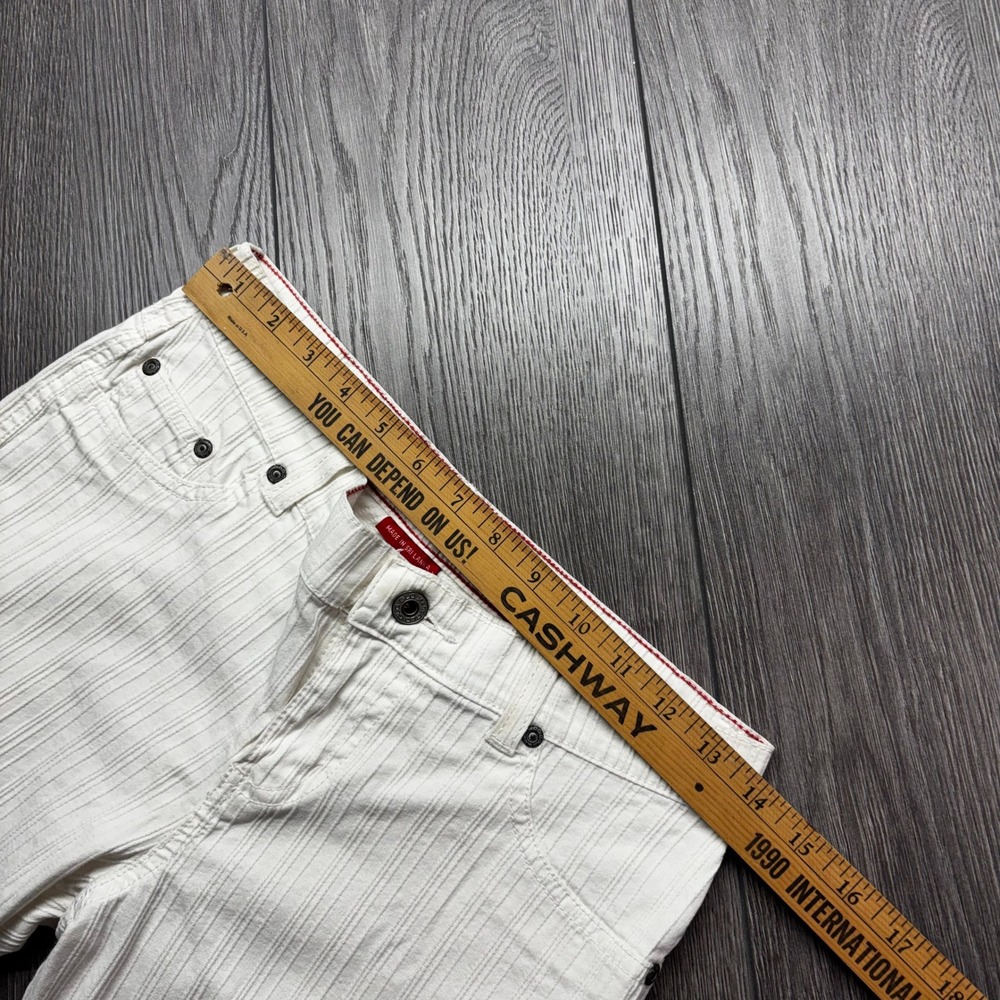 Vintage Y2K GLO White Textured Stripe Capri 30W Pants Mid Rise Cropped Trousers - Picture 6 of 9